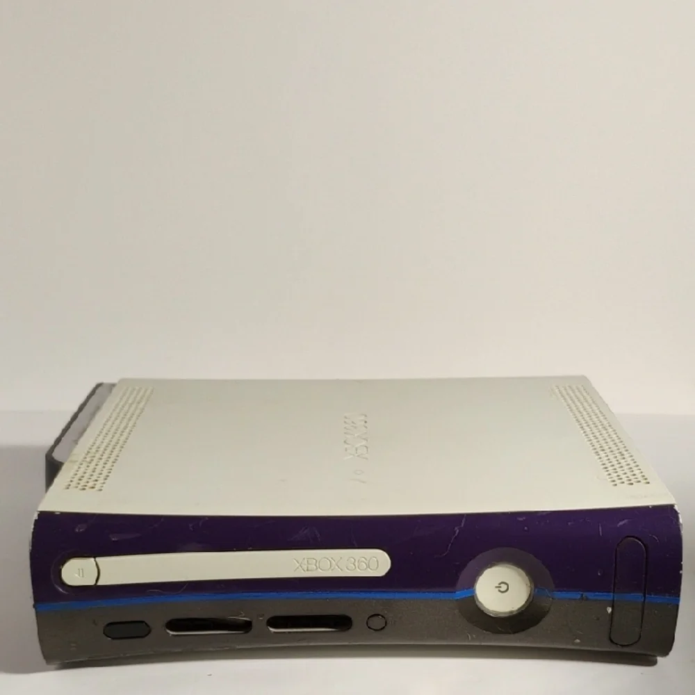 Xbox 360 Console with Purple and White Design As Is Parts Only